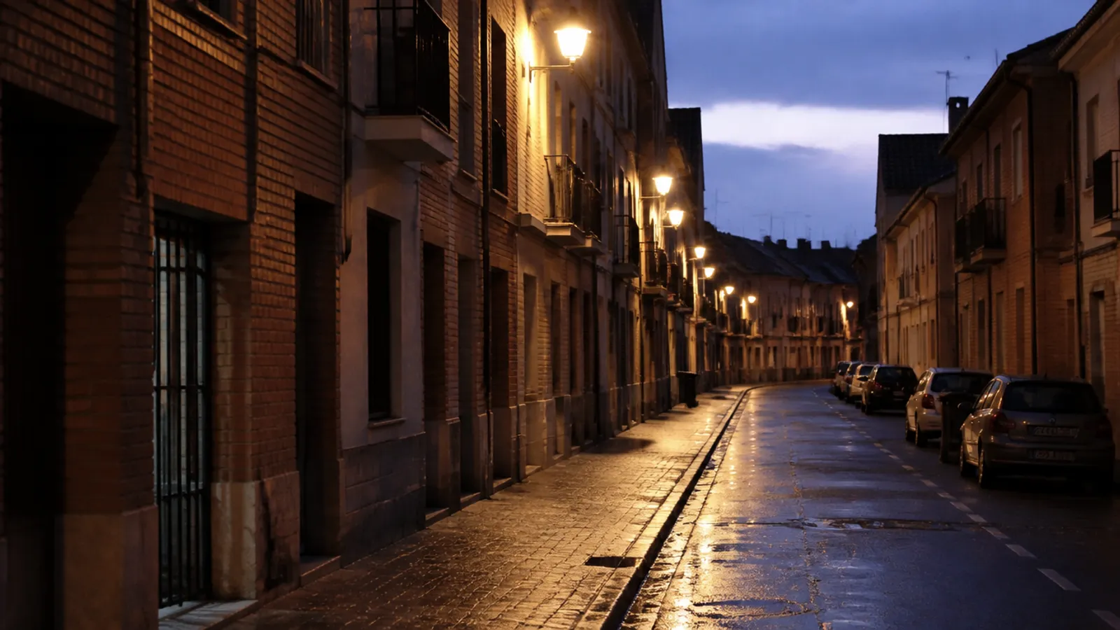 Calle residencial de Zaragoza al atardecer, zona habitual de desatascos a domicilio