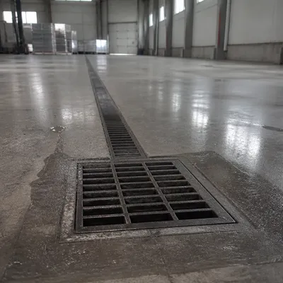 Red de saneamiento de una nave industrial en Zaragoza durante una limpieza programada